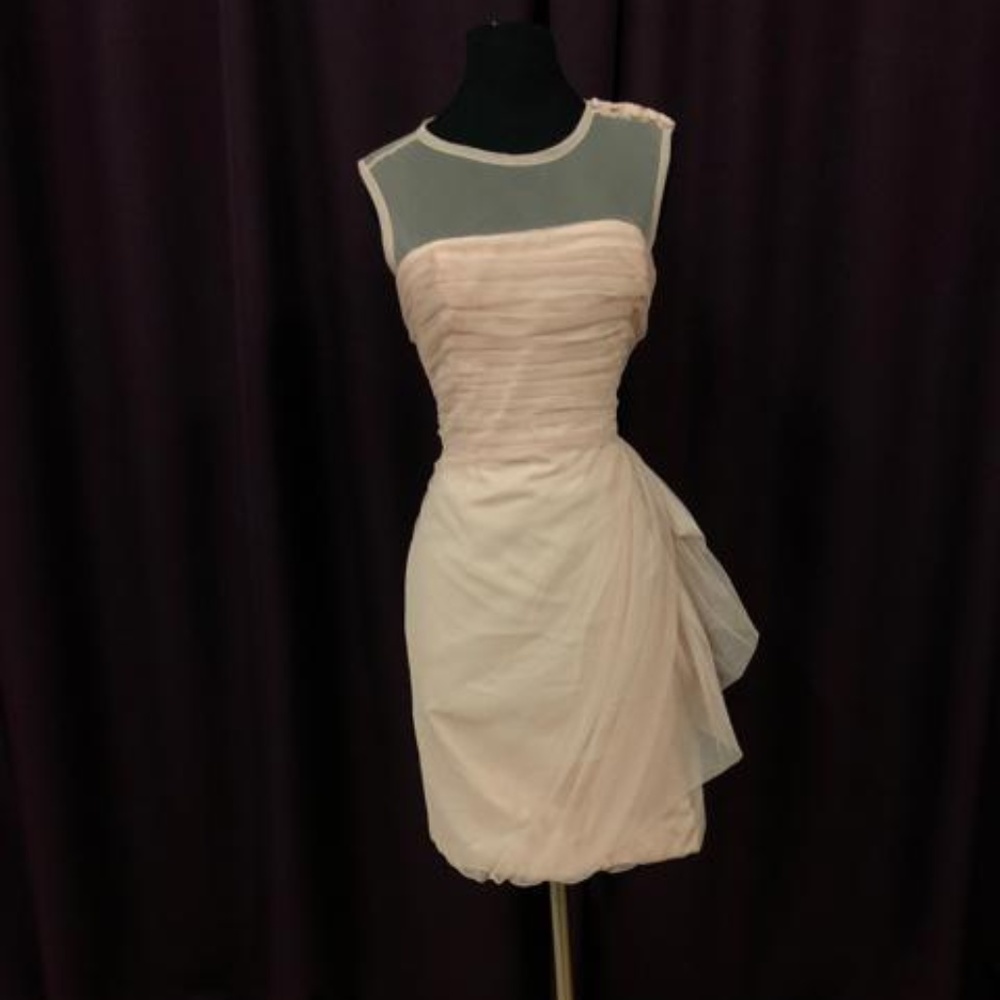 Vera Wang Pink Bobbin with Illusion Neckline